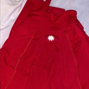 Fitted red athleta half zip